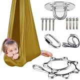 𝐘𝐨𝐠𝐚 Tuch Zum AufhäNgen Swing 200 Kg Max. Tragfähigkeit Mit Beschläge -Aerial 𝐘𝐨𝐠𝐚 𝐬𝐰𝐢𝐧𝐠 Air Fliegen Geeignet, um Ängste abzubauen,Glück. (280 * 150CM),D-Gelb