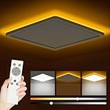 Bowfar LED Deckenleuchte Flach, 24W 2800LM Deckenlampe mit Fernbedienung Dimmbar 3000K-6500K, 1800K Nachtlicht Amber, Badezimmer Lampe für Wohnzimmer Küche Kinderzimmer Flur Schlafzimmer Ø29.5x2.5cm