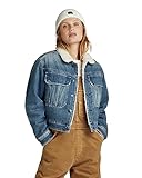 G-STAR RAW Damen Short Sherpa Denim jacket Wmn, Blau (antique faded blue agave D23686-D436-G129), XL