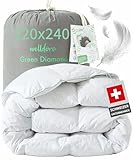 Welldora Komfort Bettdecke 220x240 | 2380g extraweiche Federn & Daunen | Fachärztlich geprüft, Oeko-Tex, Allergiker | RDS Zertifiziert für Tierwohl | Ganzjahres Federbett Daunendecke 220x240