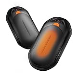 BOSONER Handwärmer Elektrisch Taschenwärmer Wiederaufladbar: 2er-Set 6000mAh Elektrischer Handwärmer Aufladbar Tragbare USB Heizung - Geschenk für Frauen Männer (Schwarz, Eine Größe)