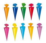 30 Deko Schultüten/Länge: 12cm / 10 Farben