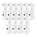 DONAU Premium Ordner Schmal 10er Pack/DIN A4 / 5 cm / 10 Stück/Weiße/Kunststoffbezug PP/Carton Papier Schlitzordner Büroordner Aktenordner Ringordner/Grünen Punkt