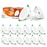 ALUSSO LED Einbaustrahler 68mm Dimmbar, 4W Deckenspots Einbauleuchten LED Spot 230V, Warmweiß 3000K Neutralweiß 4000K Kaltweiß 6500K, IP44 Badezimmer Deckenstrahler für Küche, Wohnzimmer, 12er Set