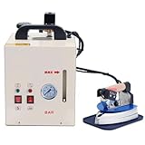 Generisch 1600 W Industrie-Dampfbügelstation mit Boiler, Dampfbügeleisen aus Edelstahl mit 4-Liter-Tank, professionelles Bügelsystem mit Druckmesser for Bekleidungsgeschäfte, Wäschereien, Fabriken