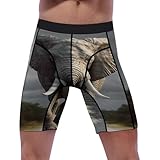 Anceky 3D Elefant Kompressionsshorts Herren Spandex Sportshorts Workout Performance Baselayer Unterwäsche