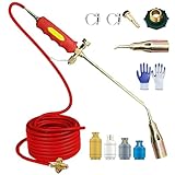 Propan Fackel Unkrautbrenner Kit, 1,2 m Schlauch für Flammenjäten, Dachdeckung, Eis und Schnee Entfernung, Düsendurchmesser 5,1 cm, tragbarer Flammenwerfer für Unkraut