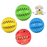 Forreen Hundespielzeug Ball, 4 Stück Hundeball Robuster Hunde Ball Naturkautschuk Welpenspielzeug Welpe Intelligenz Ball Ungiftig Bissbeständig für Die Zahnreinigung