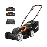 Worx Nitro 34 cm Akku-Rasenmäher, Elektrischer Rasenmäher, WG779E, 40 V PowerShare PRO 2 STK. 4,0 Ah Akku (Akkus & Ladegerät inklusive)