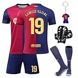 Pardofelis Trikot Fußball-Jugend-Set, Fußball-Trikot mit T-Shirt, Shorts, Socken und Schienbeinschoner (Rot-Blau, 24)