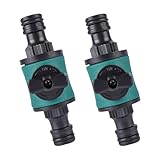 WATERBELINE Schnellanschlusskupplung, Absperrventile, ABS-Durchflusskontrolle, Anschluss für Gartenschlauch, Bewässerungssysteme, Wasserleitung, 2 Stück