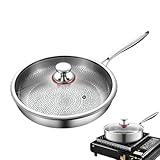 Générique Antihaftpfanne | Indoor-Kochpfanne | Antihaft-Kochgeschirr mit gleichmäßiger Erwärmung mit Deckel für Hausherd Crêpes Eier Steak Camping
