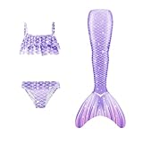 Generisch 𝙈eerjung𝙛rau 𝙛losse Mädchen Mit Bikini Set Badeanzug 3-Teiliges Kinder Cosplay 𝙈eerjung𝙛rauen𝙛losse Swimwear Performance-Outfit Sommer Badebekleidung Für 3-13 Jahre Swimsuit