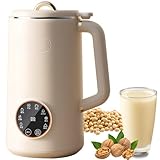 Nussmilchbereiter, Automatischer Sojamilchbereiter, 8-in-1-Mandelmilchbereiter mit Timer, Auto-Clean, Filterfrei, Warmhalten, Edelstahl Pflanzliche Milchmaschine für Zuhause