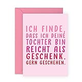 Central 23 Lustige Geburtstagskarte für Männer – DASS ICH DEINE TOCHTER – lustige Grußkarte für Frauen – Muttertag Vatertag – Geburtstagsgeschenk für Mama Papa – mit Aufkleber