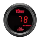 ETOPARS Universelle Auto Öltemperaturanzeige 2Zoll 52mm Auto Öltemperatur Messgerät Digitales Celsius Öl Temperatur Anzeige Öltemp Rot Lichtanzeige Instrument Rauchtönung Len