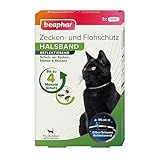 BEAPHAR - Zecken- Und Flohschutz Halsband - Für Katzen Ab 12 Wochen - Repellent - 4 Monate Schutz Vor Zecken, Flöhen Und Mücken - Regenfest - Reflektierend - Bandlänge 35 cm - Silber / Schwarz