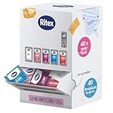 Ritex Kondomautomat – Kondome Probierpaket 40 Stück, Kondom Spender mit 5 verschiedenen Ritex Kondomen für Abwechslung & Spaß – Kondome vegan, dermatologisch getestet, Made in Germany