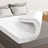 Topper 120x200cm, 7,5 cm Höhe Memory Foam Matratze mit 4 Anti-Rutsch-Bändern Zwei Härtegrade H3 & H2 Oeko-TEX® Zertifiziert Gel Mattress Topper Waschbarem Bezug