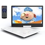 YOTON 16.9' Tragbarer DVD Player Tragbar mit 14.1' HD-Schwenkbildschirm für Auto, 4-6 Stunden Spielzeit mit Akku, Intelligente Speicherwiedergabe, USB/SD Unterstützung (Weiß)