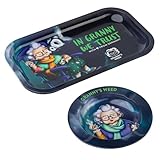 Granny's Exclusive Rolling Tray aus Metall | 27 x 16,5cm | Zum Drehen | Hochwertiges Design | Inklusive Grannys Aschenbecher