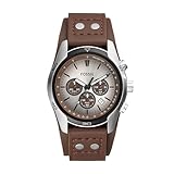 Fossil Coachman Uhr für Herren, Quarz-Chronographenwerk mit Lederarmband