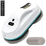 Fensterputzroboter mit Wasserstrahl 5600 Pa Automatischer Fensterputzer mit 3 Reinigungsmodi, intelligente Navigation, Kantenerkennung, inkl. 10 Reinigungstücher, 4m Sicherheitsseil