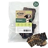 GOOPSI Rehrippen Hund getrocknet 2 x 300g gestückelt - Natur Kauartikel Hund unbehandelt mit Fleischresten - Kauspaß für Hunde - aus Deutschland