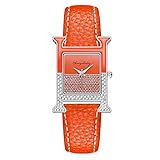 Damen Armbanduhr Kreative Frauen Uhren Damen-Armbanduhr Uhr Analog Casual Quarz Damenuhr Damen Digitaluhr Oval (Orange, One Size)