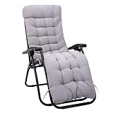 Zyncove Liegestuhl Auflage, Lange Liegenauflage170x53 cm, Tragbarel Auflage für Gartenliegen, Ersatz-Schaukstuhl Bank und Liegestuhl (Grau)