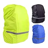 Catime 3 STK Regenschutz für Rucksack, Ranzen Regen Cover Regenüberzug, wasserdichte Regenschutzhülle Regenhaube Tornister, Regencape Rucksack mit Reflektorstreifen für Wandern, Radfahren (M)