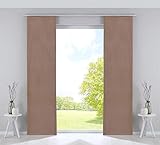 Gardinenbox 2er Set Flächenvorhänge Verdunkelung Schiebegardinen »Milano« Samt Blickdicht Blackout Paneelwägen Beschwerungsstangen Sand HxB 245x60 cm, 203571-2