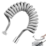 Duschschlauch, Teleskopischer Brauseschlauch 5m PVC Dusch Schlauch G1/2 Spiralschlauch Wasser Flexible Duschschlauch Verlängerung für Handbrausen Badewannen Spritzpistole Waschbecken