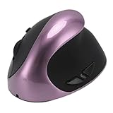 Annadue Ergonomische Vertikale Maus, USB Wiederaufladbare Kabellose Optische Maus mit 800 1200 1600 DPI für PC Laptop Tablet, Breite Kompatibilität (Purple)