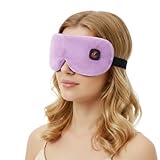 Telepepe beheizte Augenmaske, Wärmebrille mit Akku ohne Kabel, 3 Wärmestufen waschbarer Bezug, Geschenke für Familie und Freunde (Lila)