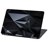 Laptop Folie Cover Abstrakt Klebefolie Notebook Aufkleber Schutzhülle selbstklebend Vinyl Skin Sticker (LP52 Polygon Schwarz, 17 Zoll)