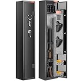 VEVOR Munitionsschrank Waffenschrank Stahlblech Langwaffenschrank 3 Langwaffen, Einstellbarer Waffenschrank 9-stelliges Touchscreen-Passwortschloss, inkl. Kugellagerregal & Befestigungsmaterial