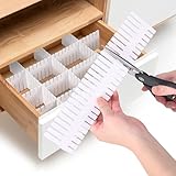 LUXECOVE 20er-Pack Schubladenteiler, Schubladen-Organizer, schubladentrenner verstellbar,weiße, verstellbare Trennwände für Dessous, Socken, DIY-Schlafzimmer, Büro