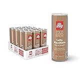 illy Cold Brew Coffee, Latte Macchiato, Ready to Drink Dose, Eiskaffee, ohne Zuckerzusatz, 250 ml, 12 Stück