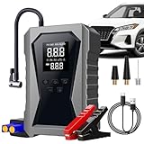 Starthilfe mit Luftkompressor, Starterbatterie, 12 V, wiederaufladbar, digital, Starthilfe, für Garage, Werkstatt, Marineblau