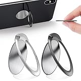 yuejuhe 2 Stück Handy Ring Halterung, 360 Grad Drehung 1,8 mm Ultradünner Ring Ständer, Handy Halterung Finger für Smartphone, Magnetische Autohalterung