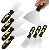 TOBBOMEY 8 Stück Teiliges Spachtel aus Edelstahl mit Griff Flexible Flächenspachtel und Putty Messer Rostfrei Verschiedene Ergonomisch mit Aufhängeloch für Heimwerker und Maler