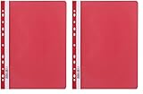 D.RECT 110467 Schnellhefter Lux PP A4 mit Perforation aus Starker Polypropylen-Folie Rot (Packung mit 2)