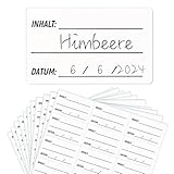 COLOFALLA 240 Stücke 5x3 cm Gefrieretiketten Zum Beschriften Küchen Etiketten Lebensmittel Etiketten Deutsch Selbstkleben Haushalt Etiketten Wasserdicht Abnehmbar Für Küche