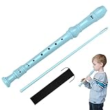 Sopran-Blockflöte für Anfänger, Kinder, Blockflöte für Kinder Anfänger Sopran Griffweise, 8-Loch Flöte für Erwachsene, 3-teilig, mit Reinigungsset, Baumwolltasche, Grifftabelle,