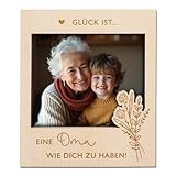 Joli Coon Bilderrahmen Glück ist eine Oma wie dich zu haben - Magnetischer Bilderrahmen für gemeinsames Bild - Geschenk Oma