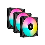 Corsair iCUE AF120 RGB ELITE 120mm PWM Dreifach-Lüfter-Kit - Acht-LEDs Pro - AirGuide-Technologie - Fluiddynamisches Lager - Inklusive iCUE Lighting Node CORE Controller - Schwarz, Desktop