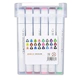 Qukaim Student Marker Pen 12/18/24/36/48 Alkohol Dual Head Tips Zeichnen Marker Stift Set für Cartoon-Malerei (24)