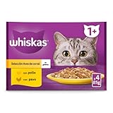 Whiskas Nassfutter für Katzen, Vogelauswahl, 4 x 85 g