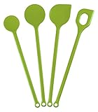 Kigima Kochlöffel Set 4 Stück in Grün– Hochwertige Küchenutensilien aus hitzebeständigem Kunststoff – ideales Küchenhelfer Set für Ihre Küche – vielseitiges Kochbesteck Set